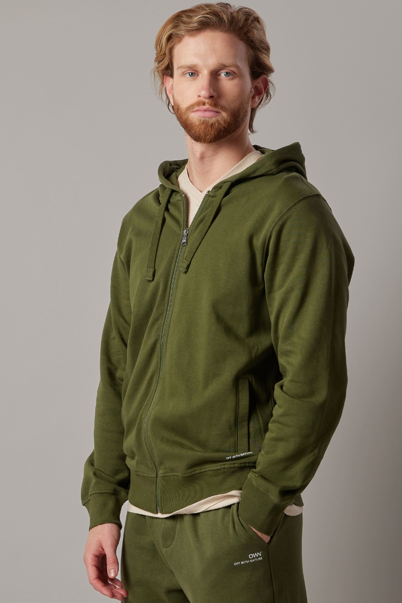 Felpa Felpata con Cappuccio e Zip Uomo