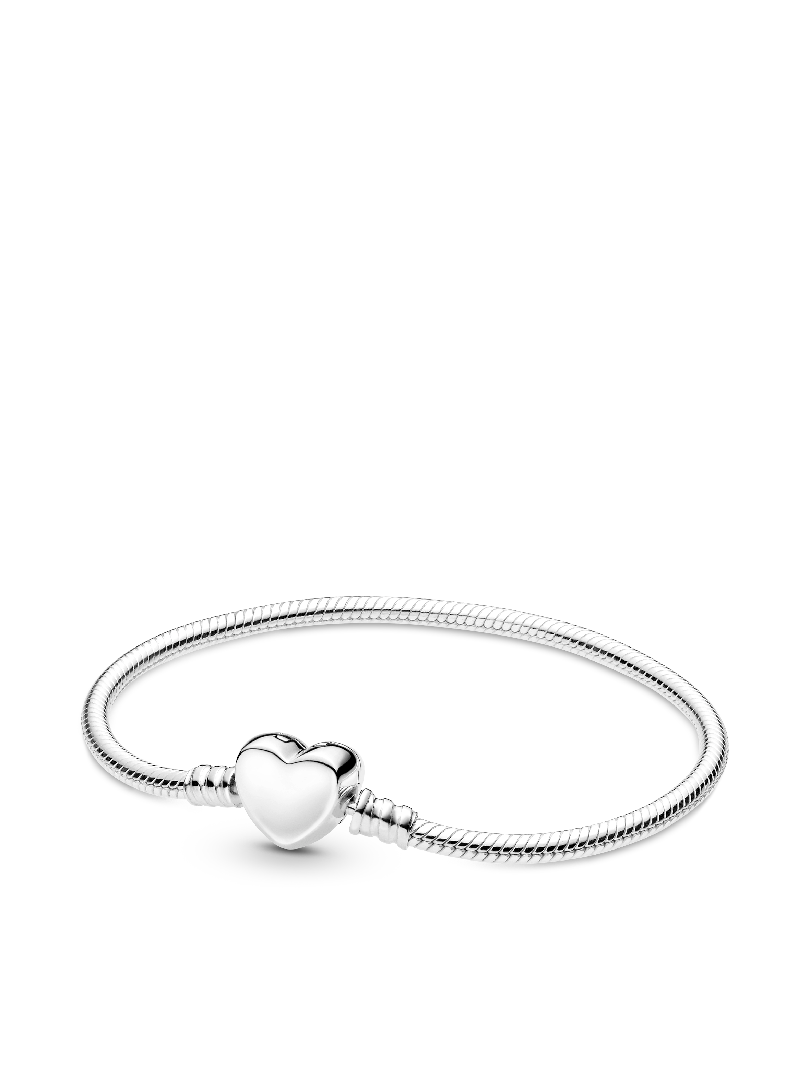 Pandora Moments Engravable Heart Clasp Snake Chain Bracelet
