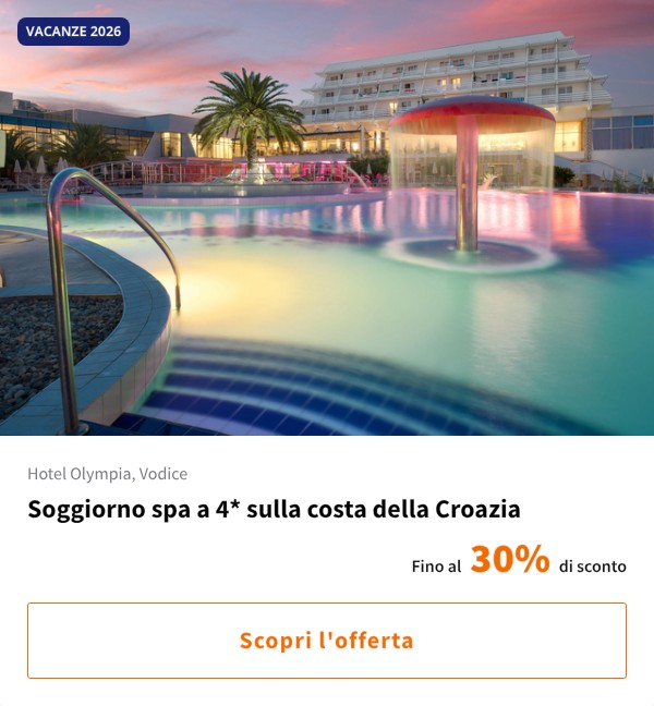 Soggiorno spa a 4* sulla costa della Croazia