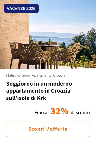 Soggiorno in un moderno appartamento in Croazia sull&#x27;isola di Krk