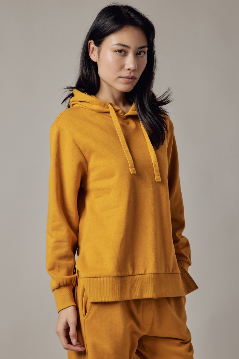 Felpa Felpata con Cappuccio e Spacchi Laterali Donna