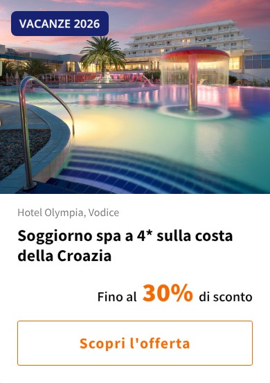 Soggiorno spa a 4* sulla costa della Croazia