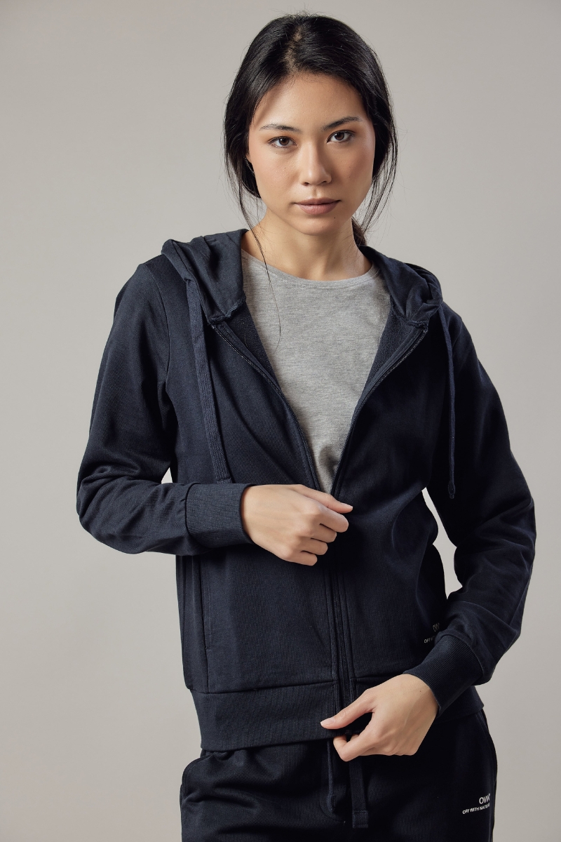 Felpa con Cappuccio e Zip Donna