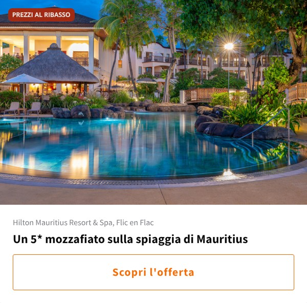 Un 5* mozzafiato sulla spiaggia di Mauritius