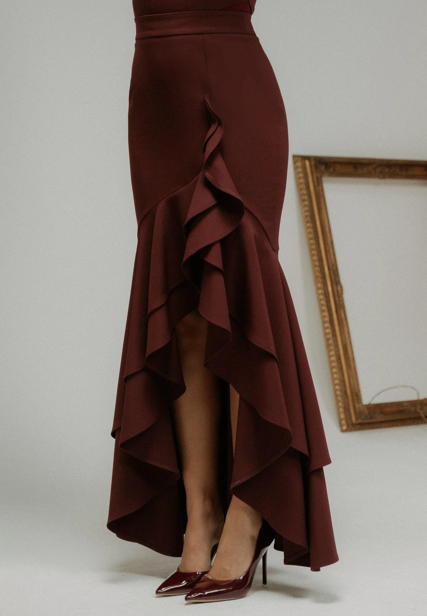 Image of SANTAS Gonna lunga ÉLAN bordeaux da donna