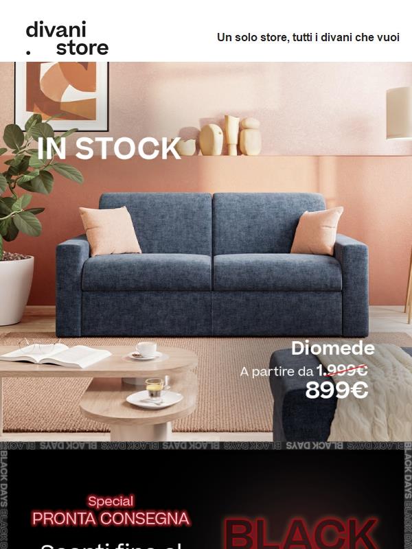 🖤Black Days: Divani in Pronta Consegna fino al -60%