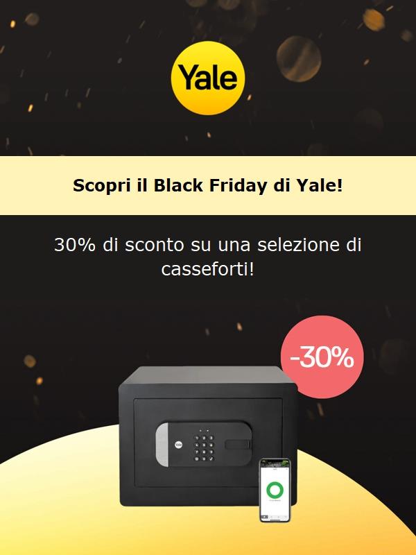Offerta Black Friday: -30% sulle casseforti Yale!