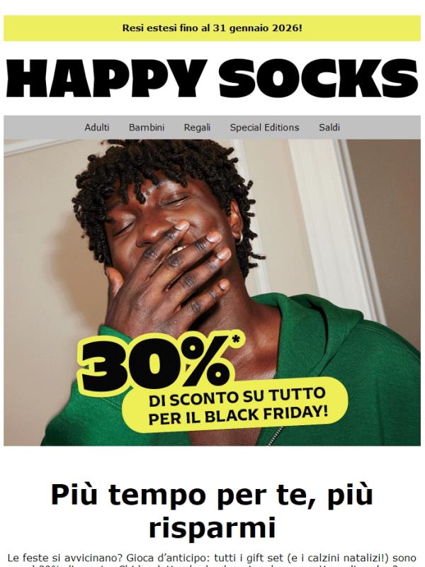 Black Friday – Sconto del 30% sui regali di Natale e su tutto il resto