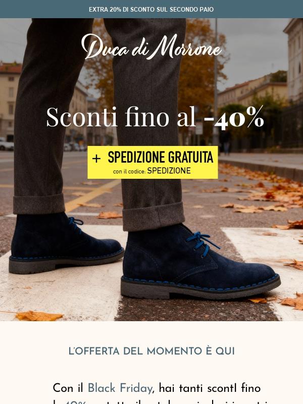 Black Friday:  tutto fino al -40% + Spedizione Gratuita 🔥