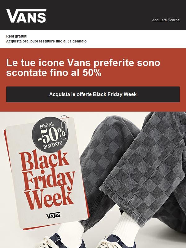 Fino al 50% di sconto sui Vans Classics