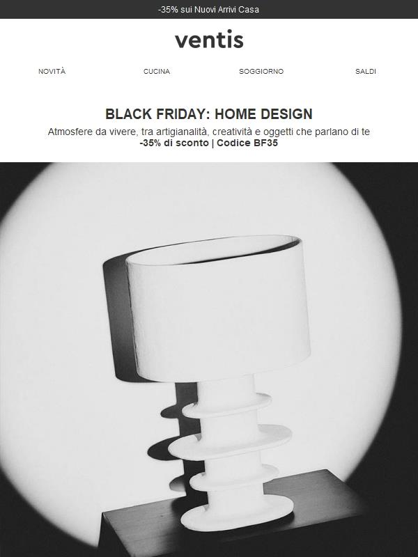 Anteprima Black Friday: -35% sul design d’autore