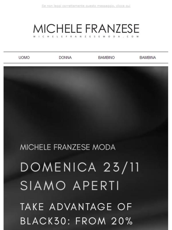 DOMANI 23 NOVEMBRE, SIAMO APERTI!!‼️