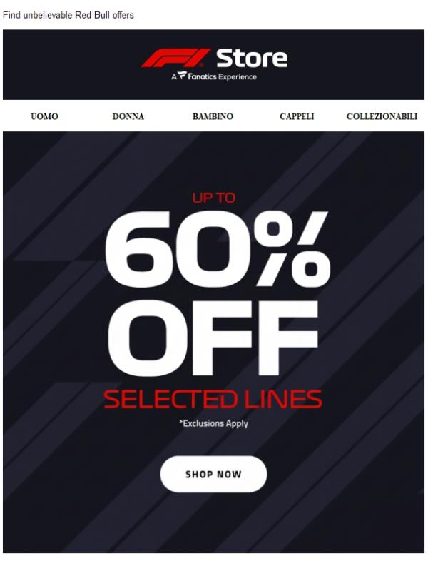 Up to 60% off + Race weekend 😍
