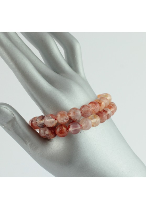 Image of Bracciale sfera 8mm Quarzo Ematoide Gioielli Bijoux Alta Qualità QUARZO