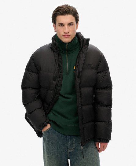 Superdry Uomo Giacca Puffer Nera Black Taglia:XS