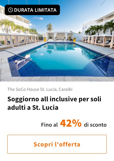 Soggiorno all inclusive per soli adulti a St. Lucia