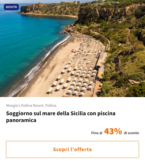 Soggiorno sul mare della Sicilia con piscina panoramica