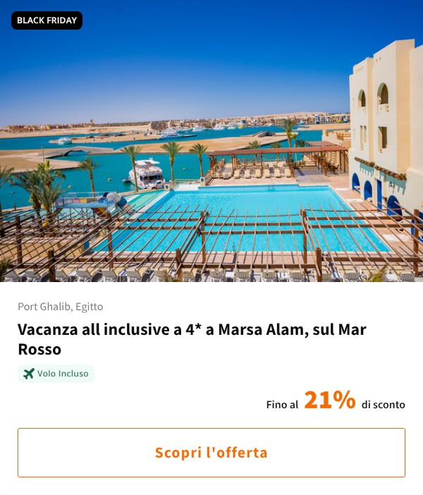 Vacanza all inclusive a 4* a Marsa Alam, sul Mar Rosso