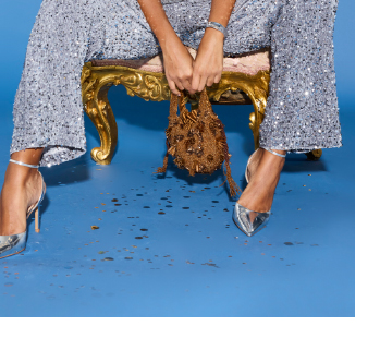 Pantaloni eleganti in velluto con paillettes, taglio della gamba ampio e cintura comoda