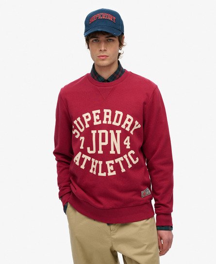 Superdry Uomo Felpa Athletic con stampa Red Taglia:XXXL