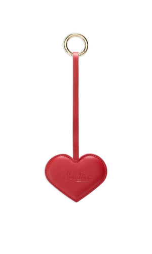 Leather heart charm bag