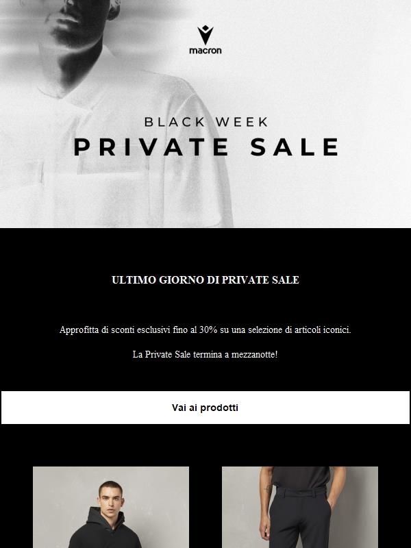 Ultimo giorno di Private Sale