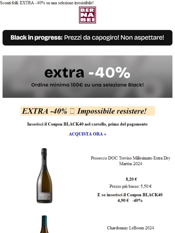 EXTRA -40% 🤪 Black Sunday!