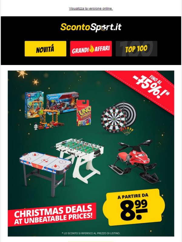 Offerte natalizie a partire da 8,99 €! 🎁🎅 Risparmia ora!