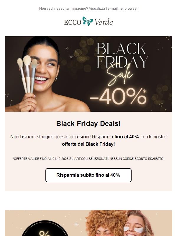 ⚡ Fino al -40%: le offerte del Black Friday per te! ⚡