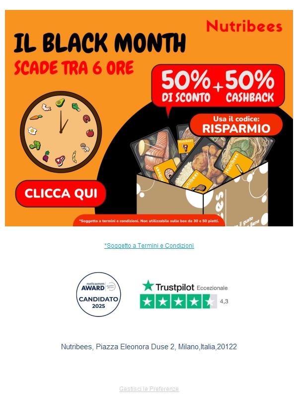 TERMINA OGGI: 50% di sconto + 50% di cashback🥶