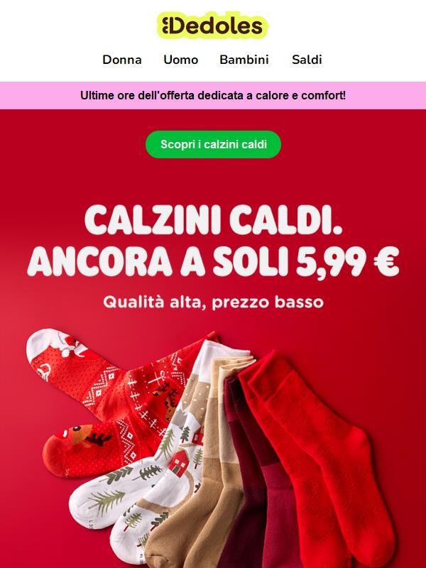 Ultime ore: calzini caldi ancora a soli 5,99 € ❄️🕒