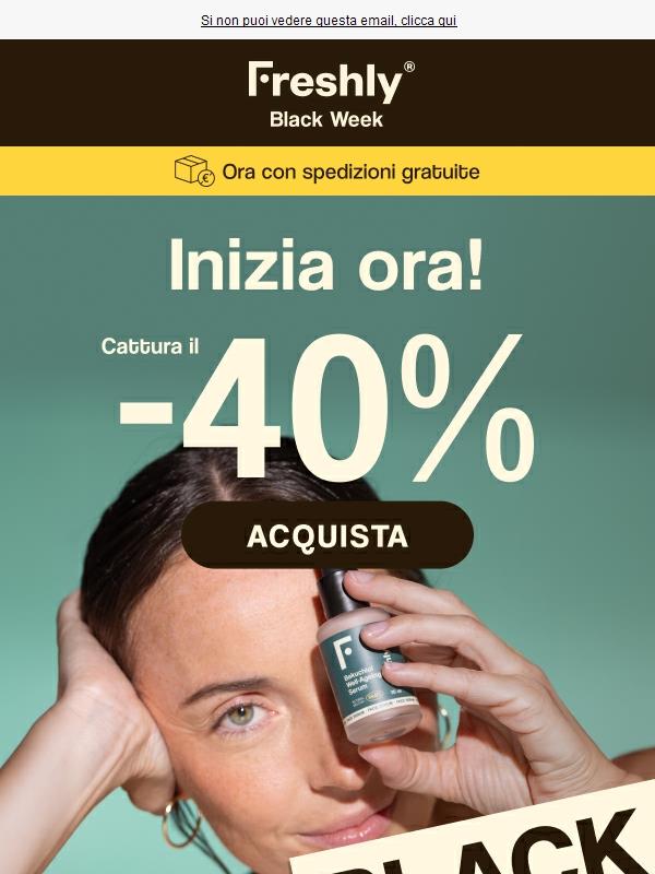 Black Week 🎉 Cattura il -40% e REGALI!