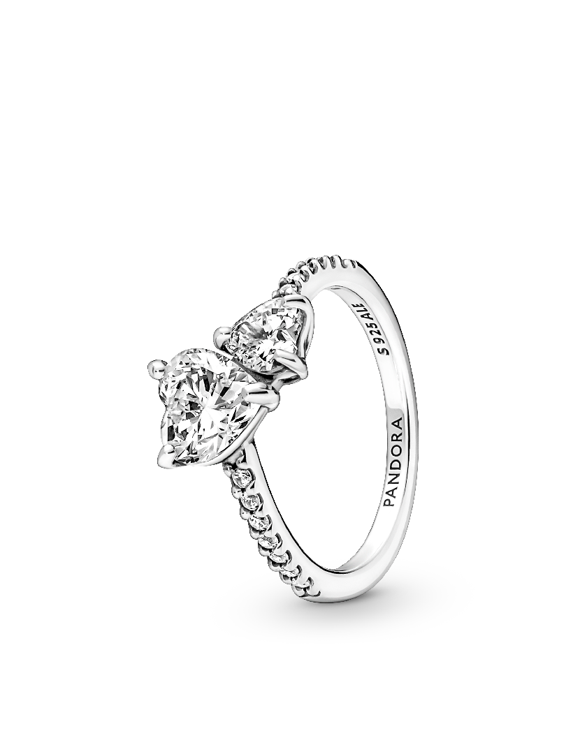Double Heart Sparkling Ring