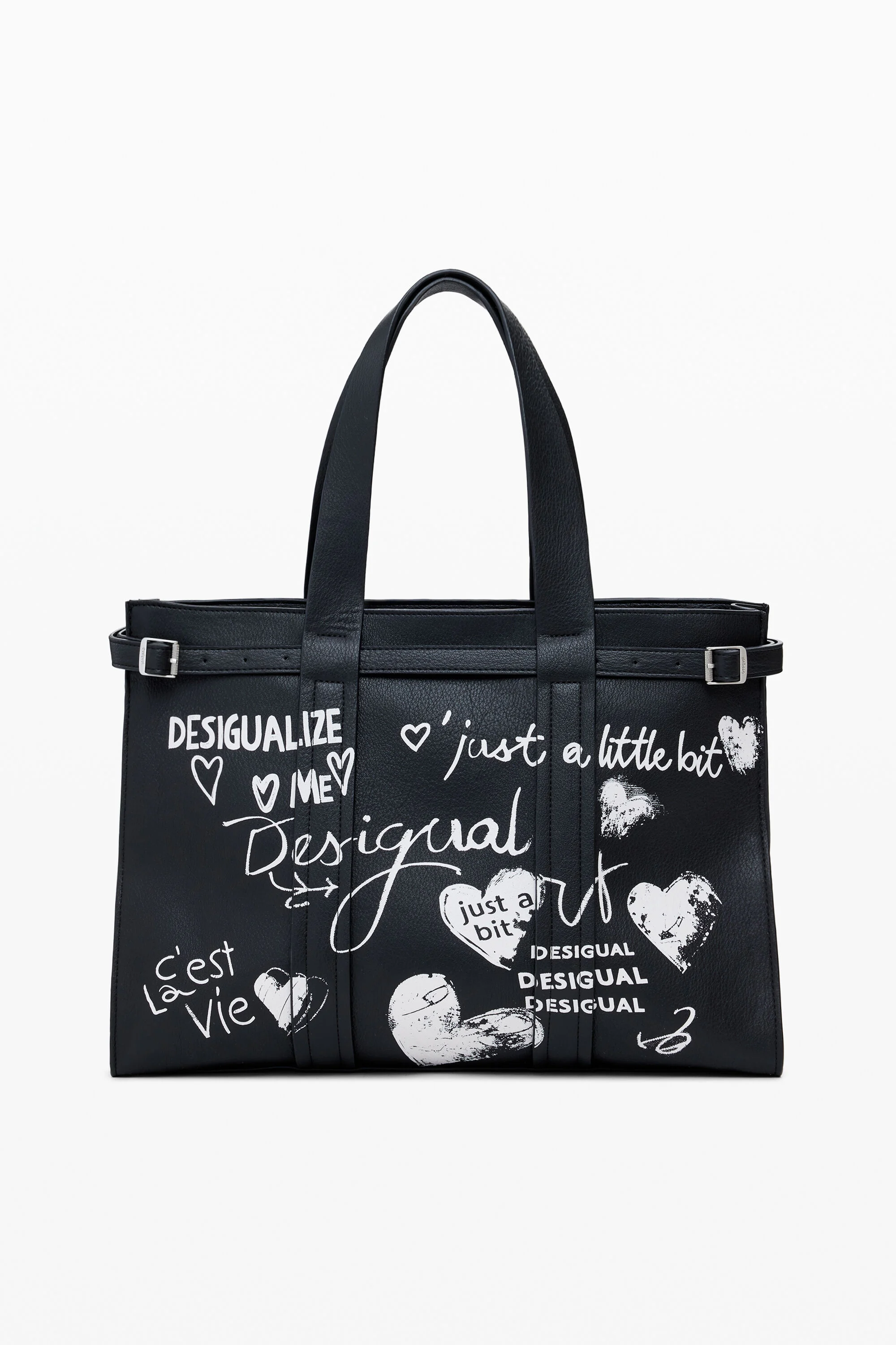 Desigual Black Paper Shopper 25WAXPA5 2000 Nero