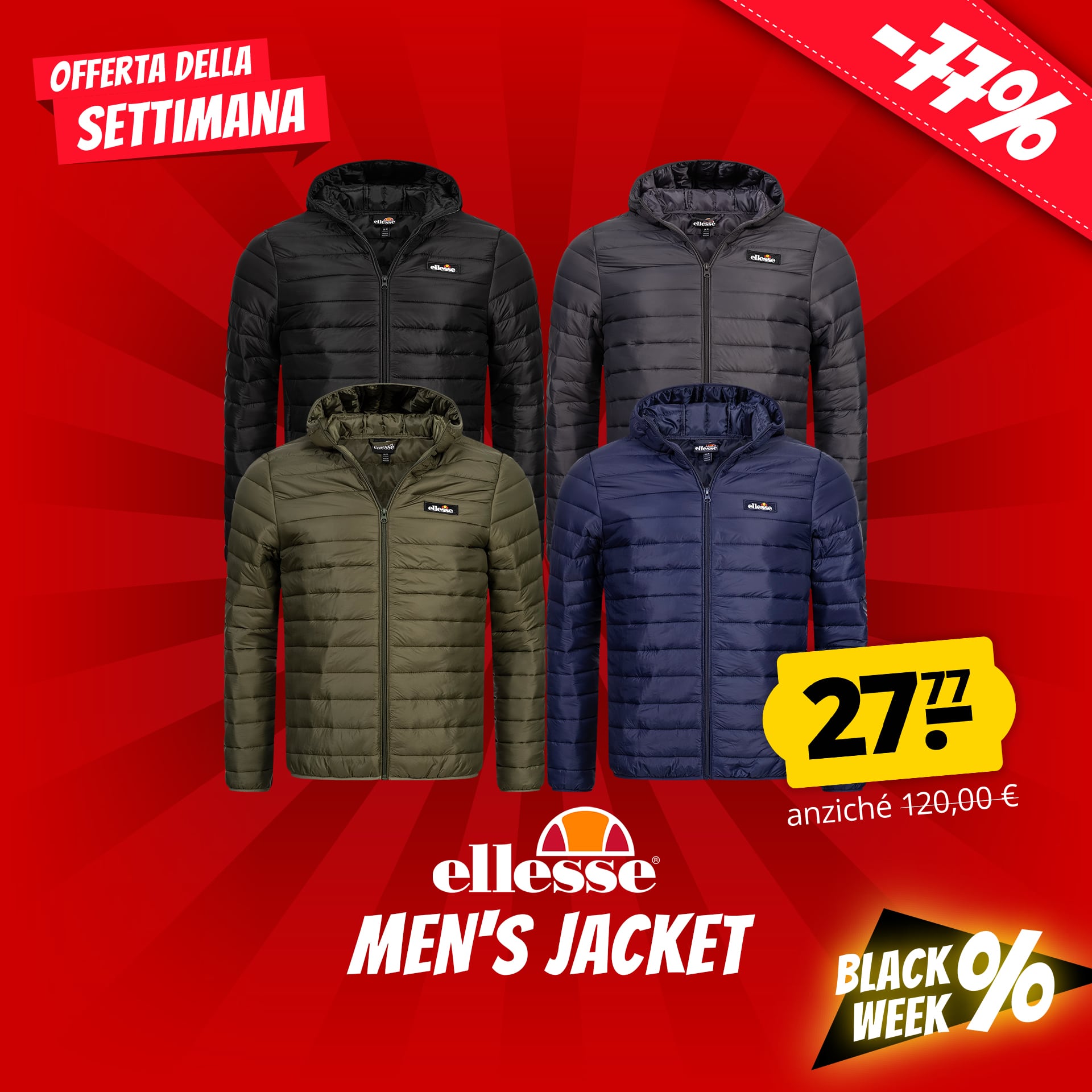 ellesse mazzarino uomo giacca invernale