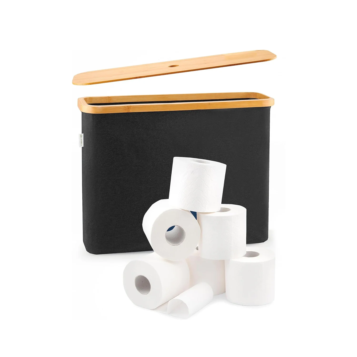 Image of Contenitore Portarotoli con Coperchio in Bambù 