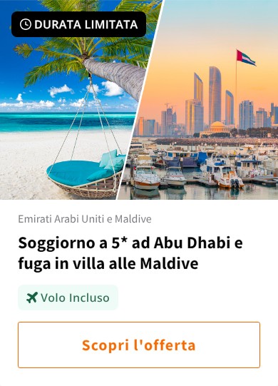 Soggiorno a 5* ad Abu Dhabi e fuga in villa alle Maldive
