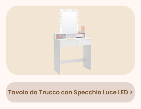 Tavolo da Trucco con Specchio Luce LED >