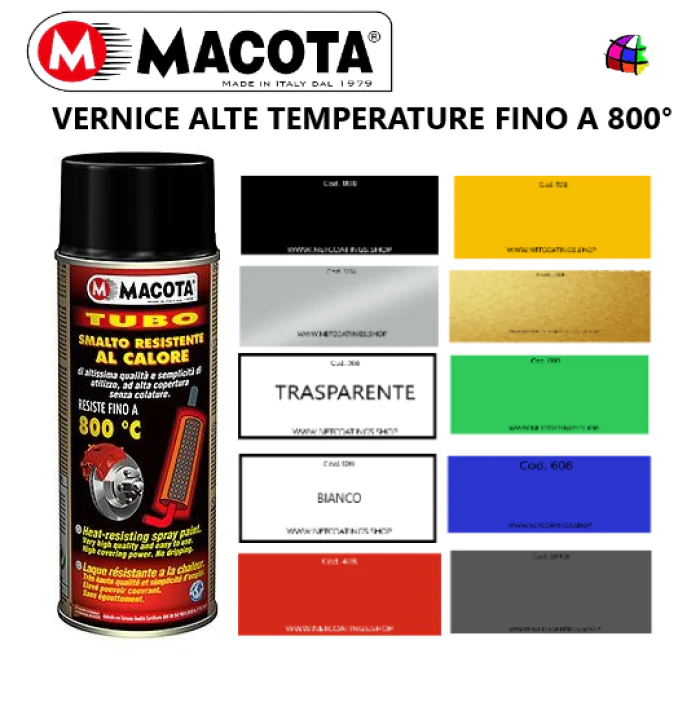 Image of Macota Tubo Vernice Spray Bomboletta Alte Temperature Pinze Freni Marmitte 800°