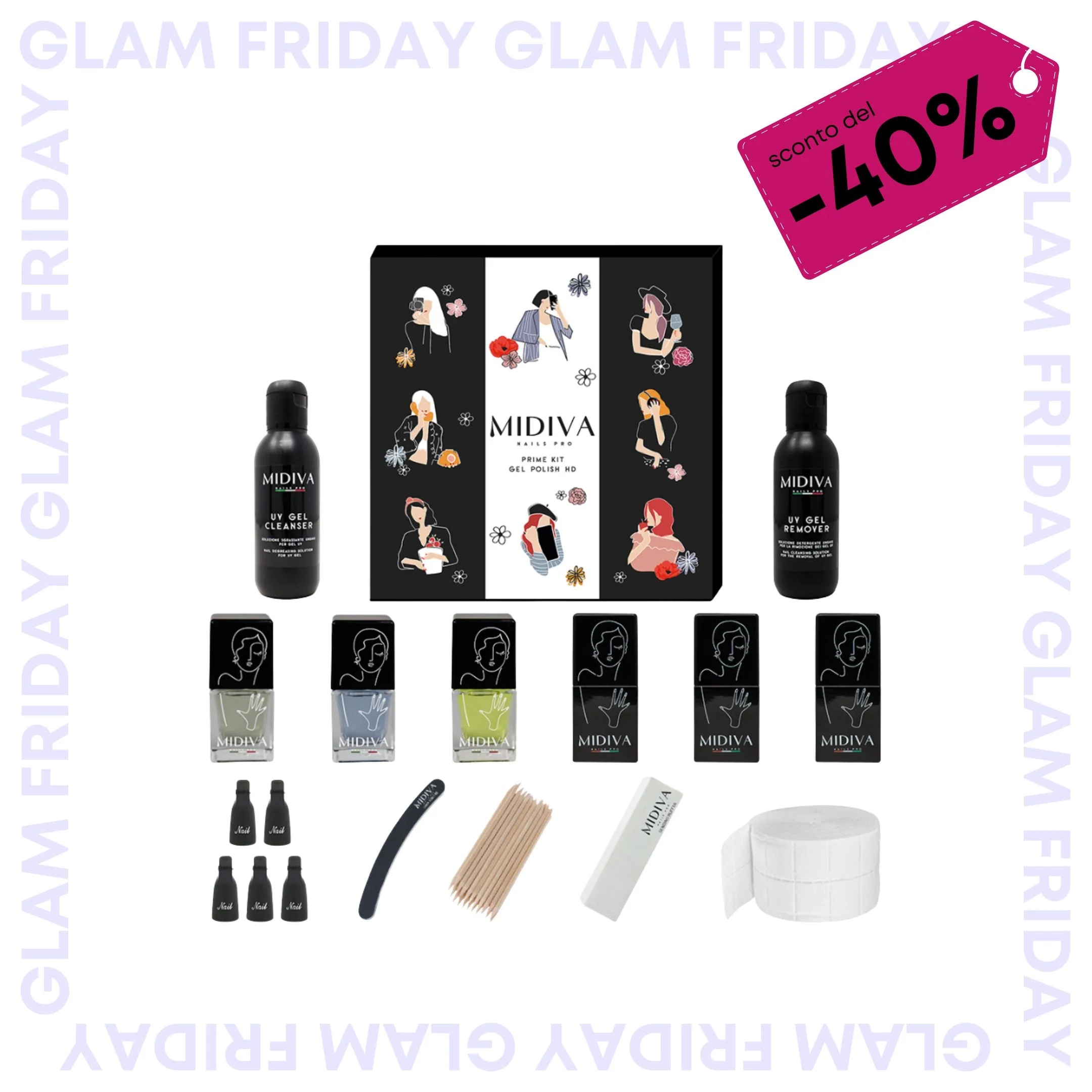 Image of MIDIVA® Nails Pro kit Semipermanente, Set Completo Unghie "Prime" + Accessori, Made in Italy