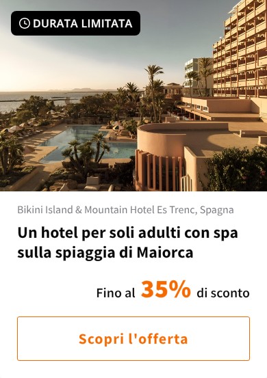 Un hotel per soli adulti con spa sulla spiaggia di Maiorca