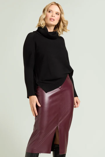 GONNA LUNGA IN TESSUTO SPALMATO