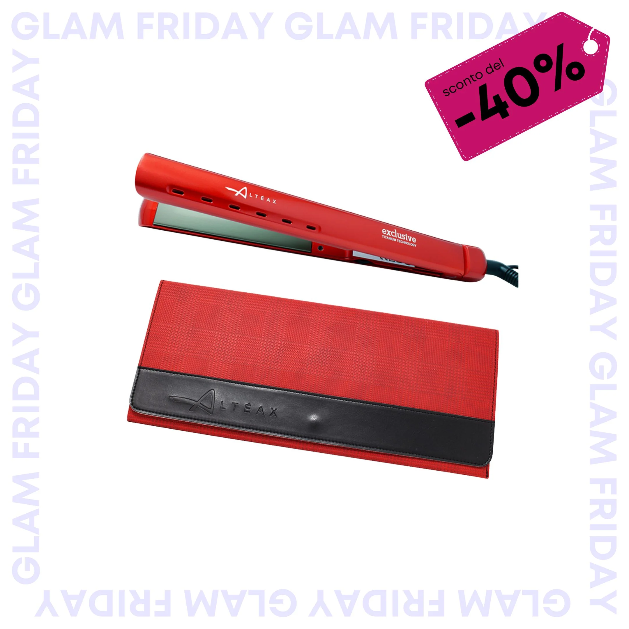 Image of ALTÉAX Exclusive Piastra Professionale in Titanio 230°+ Custodia Ecopelle