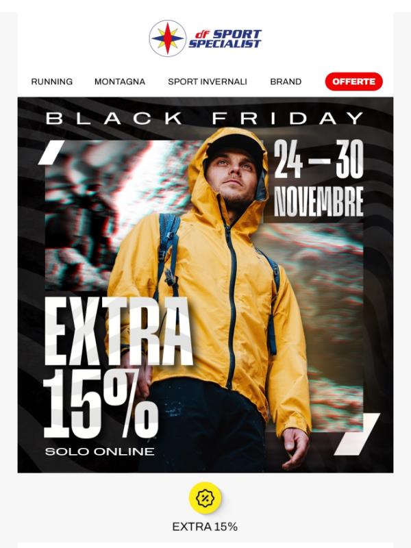 Inizia ora il Black Friday Online: Extra 15%