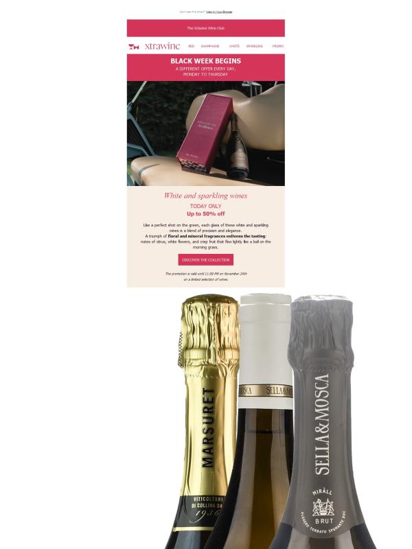 BLACK WEEK - Up to 50% off white and sparkling wines