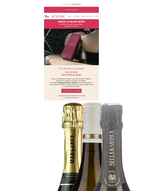 BLACK WEEK - Fino al 50% di sconto su bianchi e spumanti