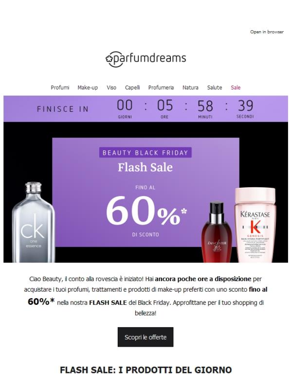 Solo per le prossime 6 ore: 60% di sconto nella FLASH SALE⏱️