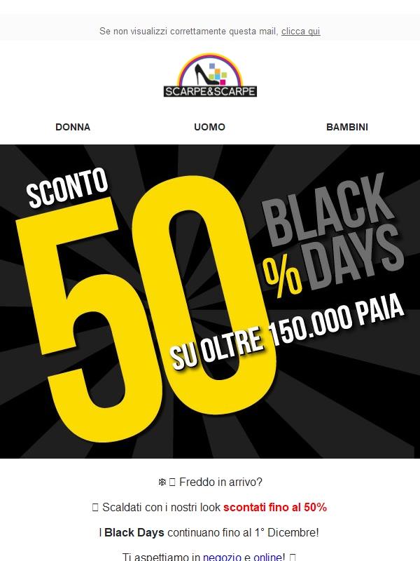 -50% su oltre 150.000 articoli 🔥 I Black Days continuano!