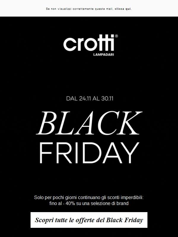 Approfitta del Black Friday di Crotti Lampadari