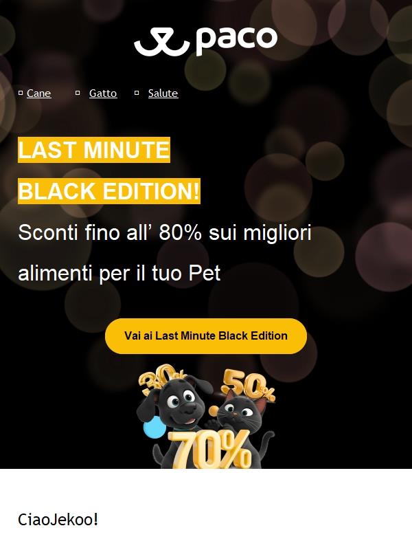 Aspettando il Black Friday risparmia fino all'80% con i Last Minute 🖤